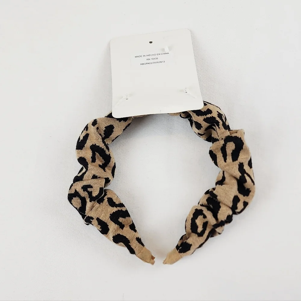 Tahari Girl Wide Leopard Print Headband Hair Accessories
